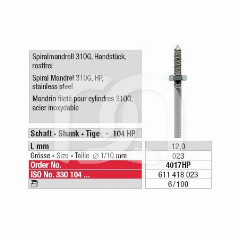 MANDREL VOOR CILINDERS N°4017 (6) MANDREL VOOR CILINDERS N°4017 (6)