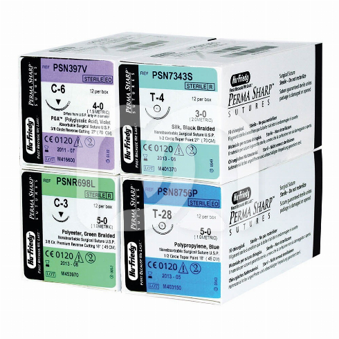 SUTURES PERMA-SHARP SOIE - LA BOÎTE DE 12 UNITÉS FIL 3/0