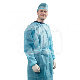 BLOUSE D'ISOLATION STERILE (50) : TAILLE DE VÊTEMENTS:S, COULEUR PRINCIPALE:BLEU MÉTALLISE