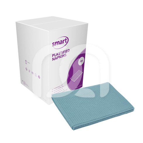 BLAUWE GEPOLYMERISEERDE SERVETTEN - 2 VOUWEN (500)
